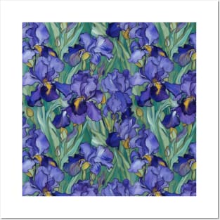 Purple irises pattern after Vincent van Gogh Posters and Art